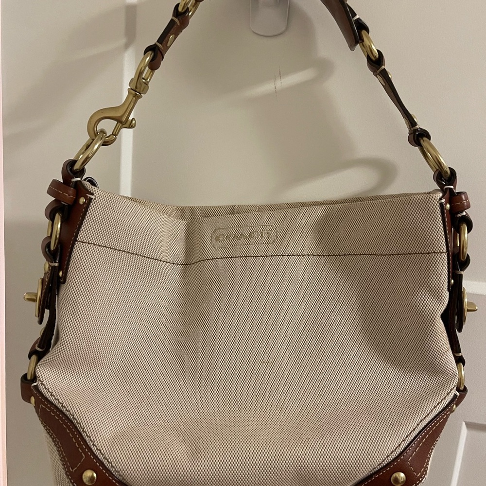 Coach Cream and Brown Women's Bag